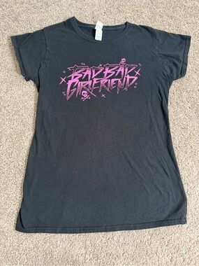 Y2K Vintage Theory Of A Deadman Bad Bad Girlfriend emo scene skull tee concert